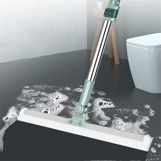 UK-0748 Bathroom Cleaning Wiper, Slim Floor Squeegee Mop with Telescopic Handle for Bathroom, Tiles, and Floor Scrubbing, 360° Rotating Silicone Wiper