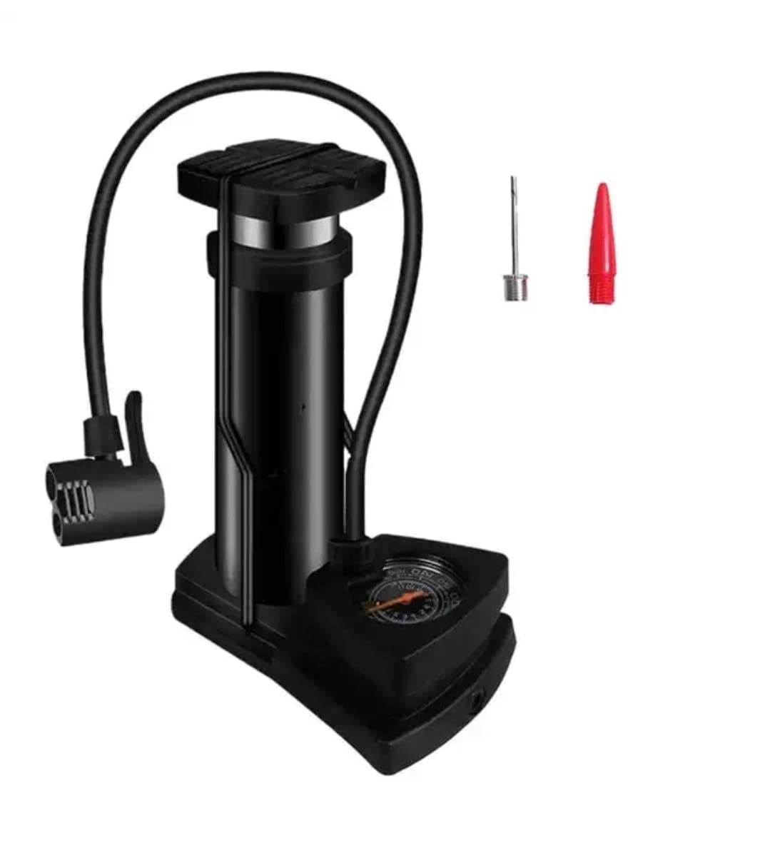 UK-0098 Portable High Pressure Foot Air Pump Heavy Compressor Cylinder with Pressure Gauge Floor Pump for Motorbike, for Cars, Bicycle, Football, Cycle Pump