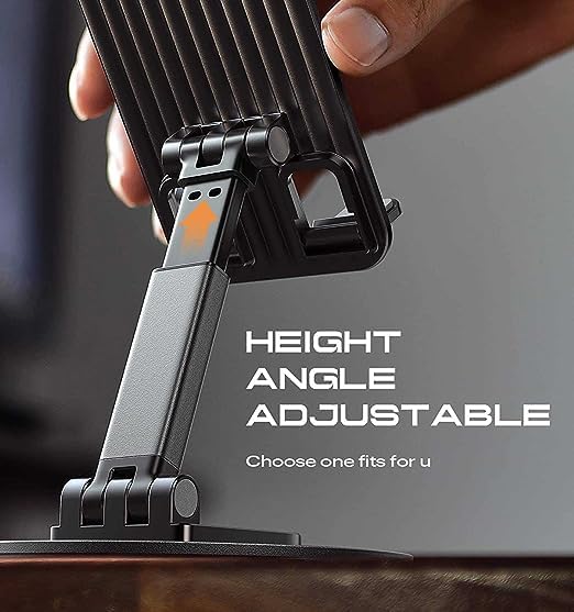 UK-0043 Mobile Rotatable Stand Height Adjustable iPhone Holder for Desk Portable Cellphone Stand Thick Case Friendly Compatible with All Mobile