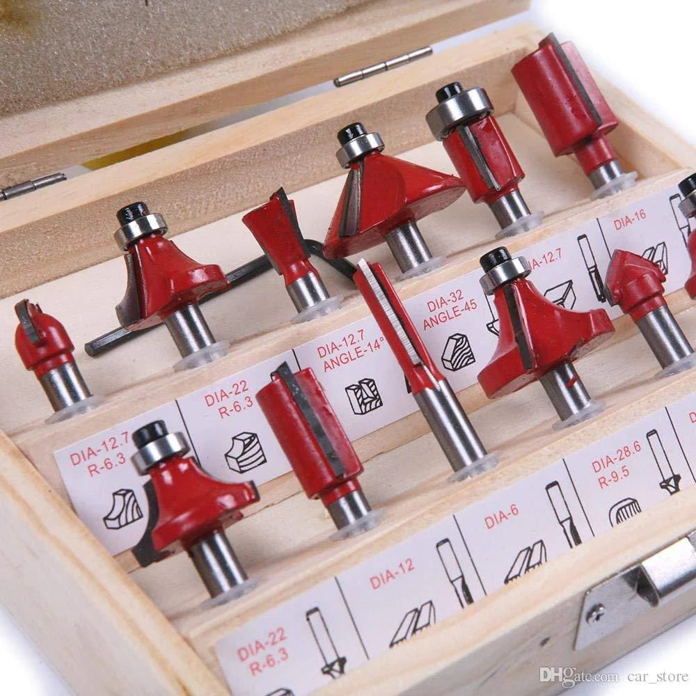 UK-0106 12 / 15PCS MILLING CUTTER ROUTER BIT SET