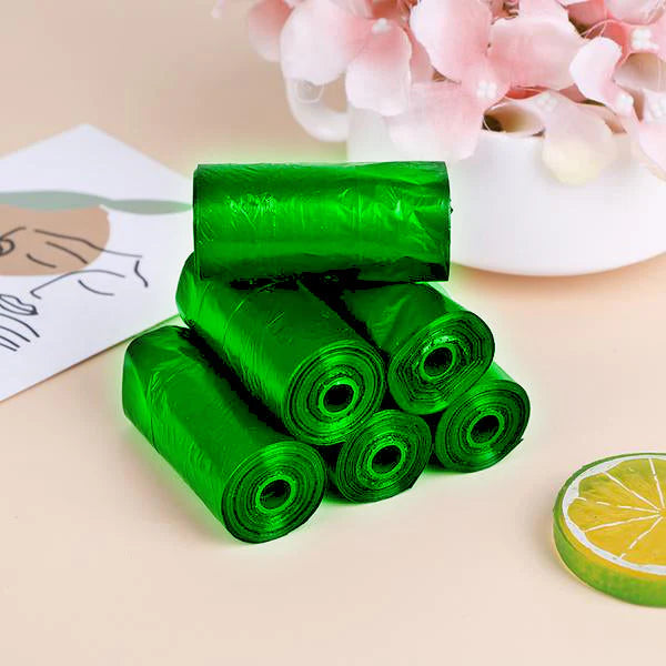 UK-0126 Garbage Bags For Dustbin | Trash Bags For Home/Office & Kitchen | Virgin Raw Material, Green, 19X21 Inch