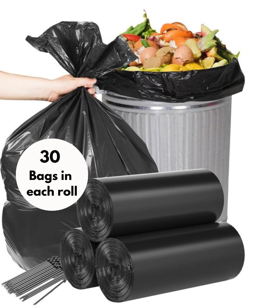 UK-0699 Clean Pride Garbage Bags 19 x 21 inches. With Easy Tie String