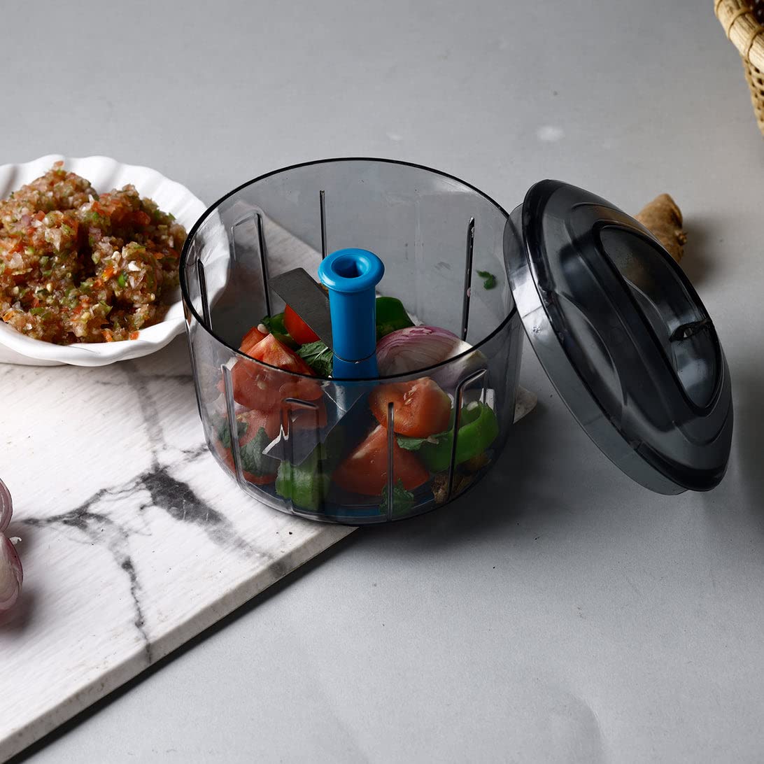 UK-0201 GANESH Hand Press Bingo Push Chopper with Lock & Unlock System, Mini Handy & Compact Chopper(750ML)