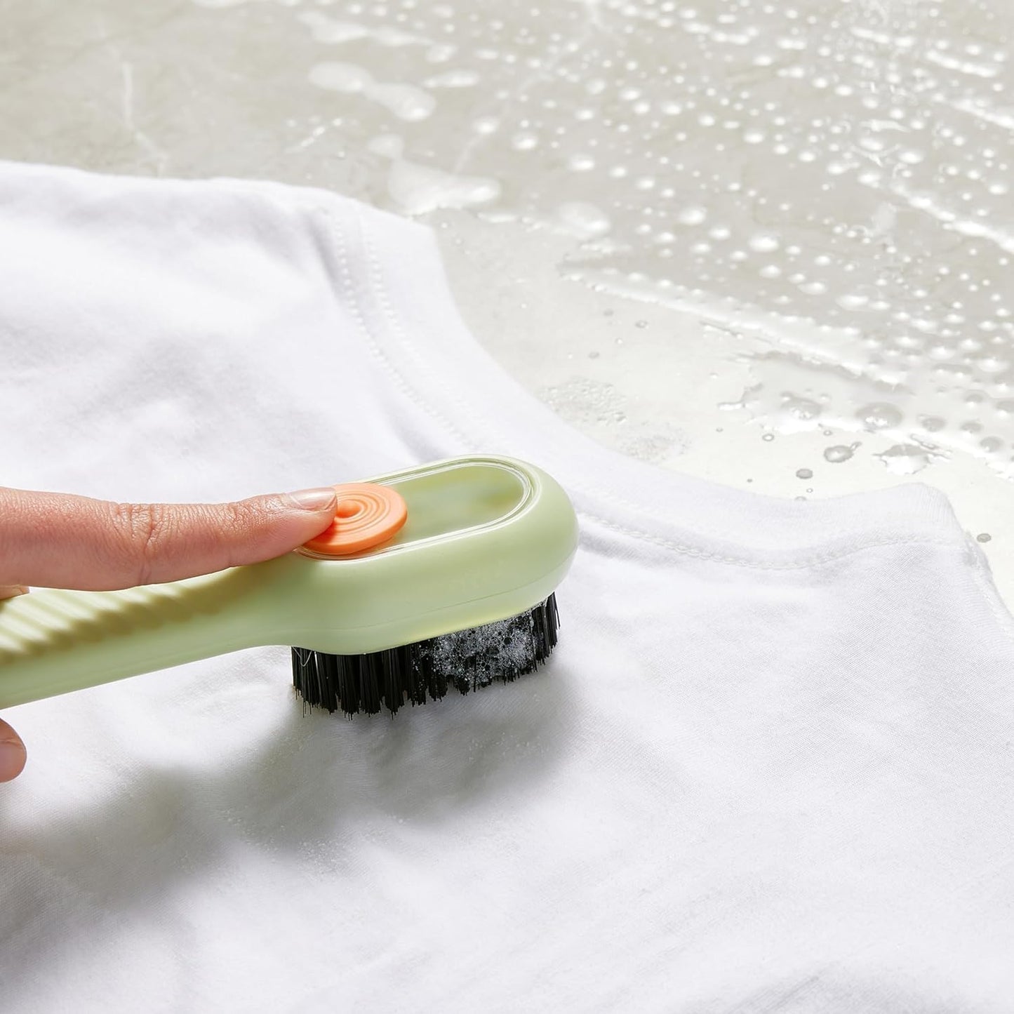 UK-0783 2 in 1 Shoe Cleaning Brush, Soap Dispensing Cleaning Brush with Handle Scrubbing, Reusable Washing Shoe Brush for Cleaning Clothes
