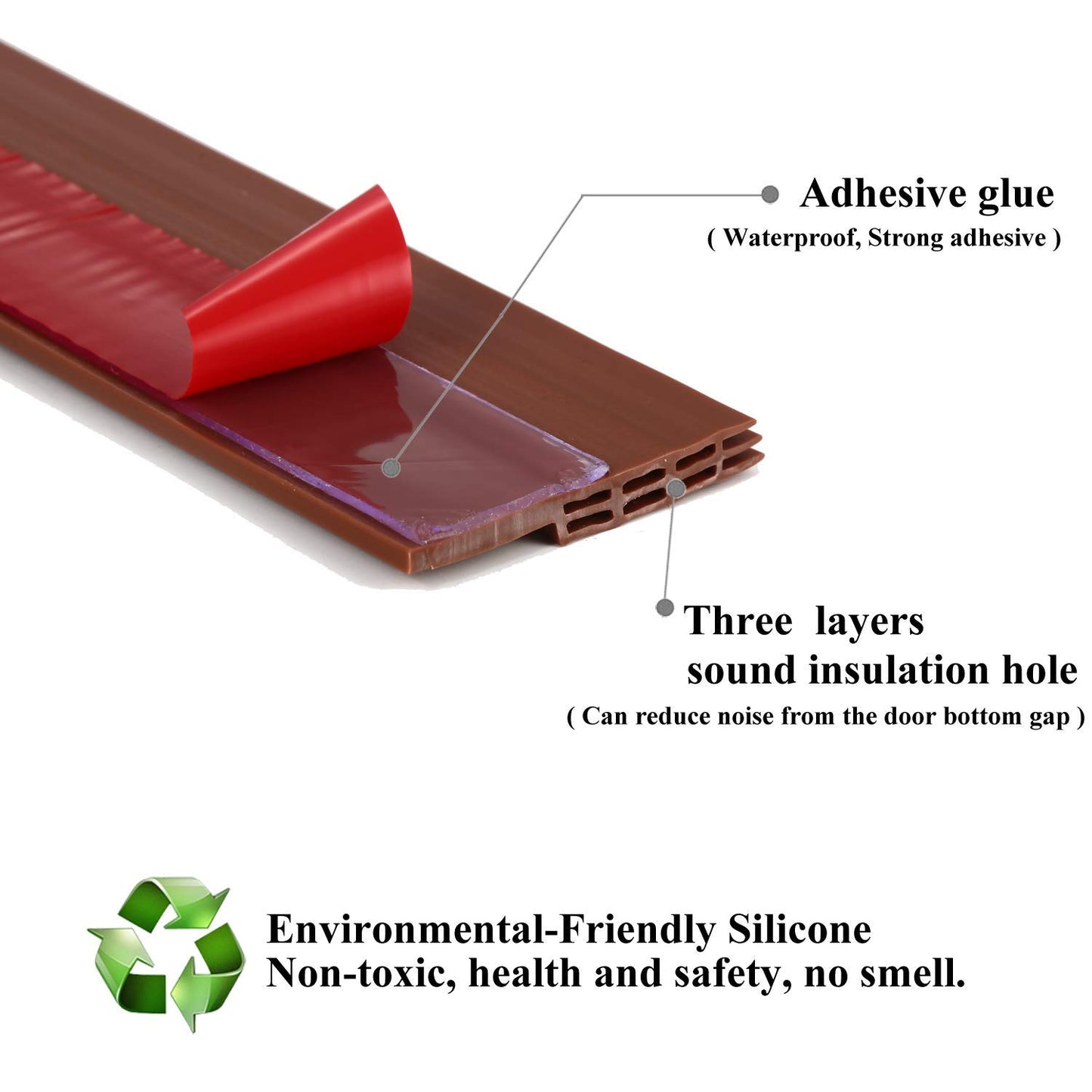 UK-0918 Self-Adhesive Silicon Door/Window Shield Tape Door Bottom Sealing Strip Weather Stripping Door Seal Strip ||1Meter
