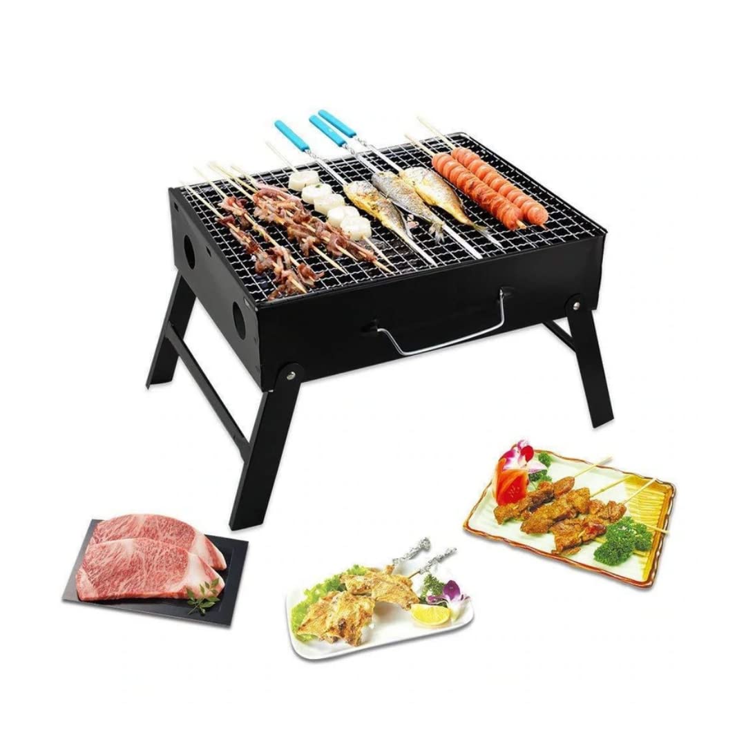 UK-0141 Portable Barbeque Charcoal BBQ Grill Oven Charcoal BBQ Grill Oven Set For Kitchen Home Garden Traveling Cooking - Both for Outdoor & Indoor (BBQ Grill)