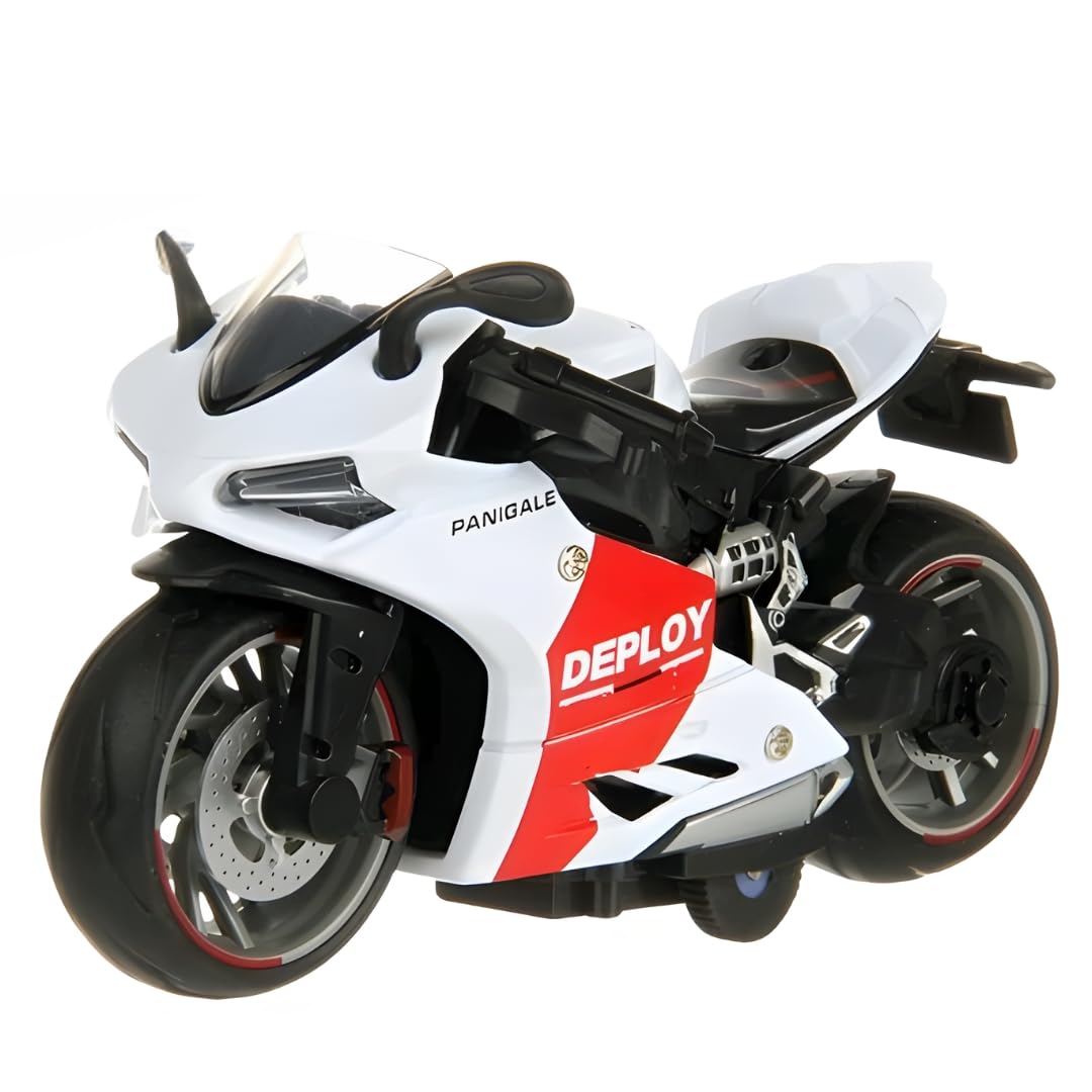 UK-0948 Motorcycle Toy Bike for Kids | Alloy Metal Model with Pull Back Action Mini Bike for Boys & Girls ( Mix Design )
