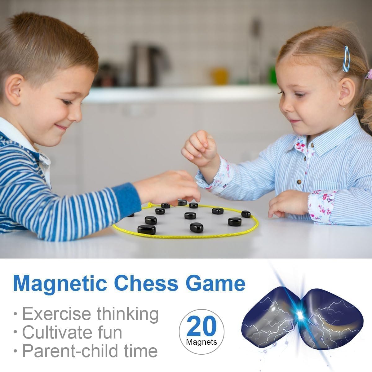 UK-0971 Magnetic Kluster Game, Educational Brain Development Puzzle, Family Interactive Game for Multiple Players