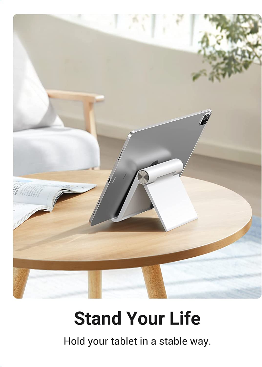 UK-1077 Mobile Stand. Holder for iPhone, Android, Samsung, Oneplus, Xiaomi. Portable,Foldable Stand.Perfect for Bed,Office, Home