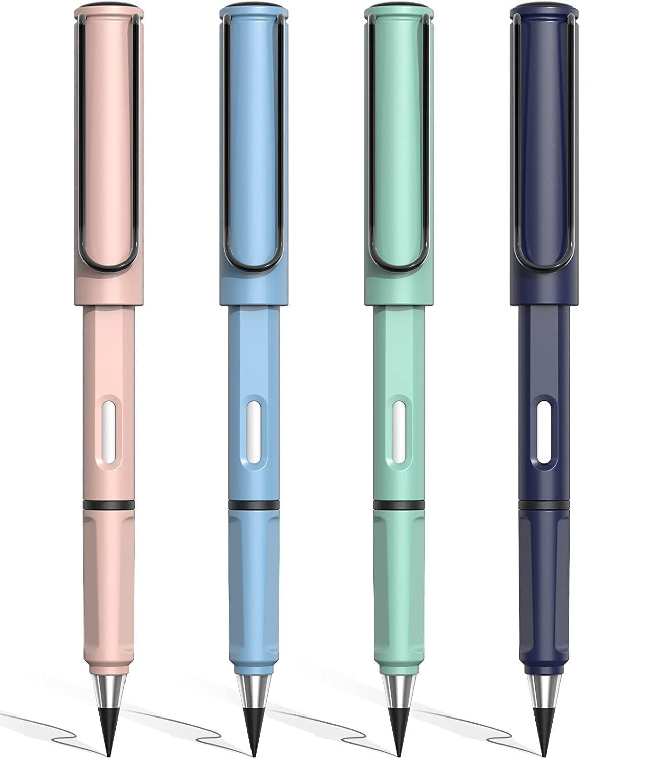 UK-0305 Pencil Inkless Pencil Writing Eternal Replacement Erasable Pencils Nibs With Eraser,Reusable Unlimited Student Artist Infinite Magi 1-PC (Multicolors)