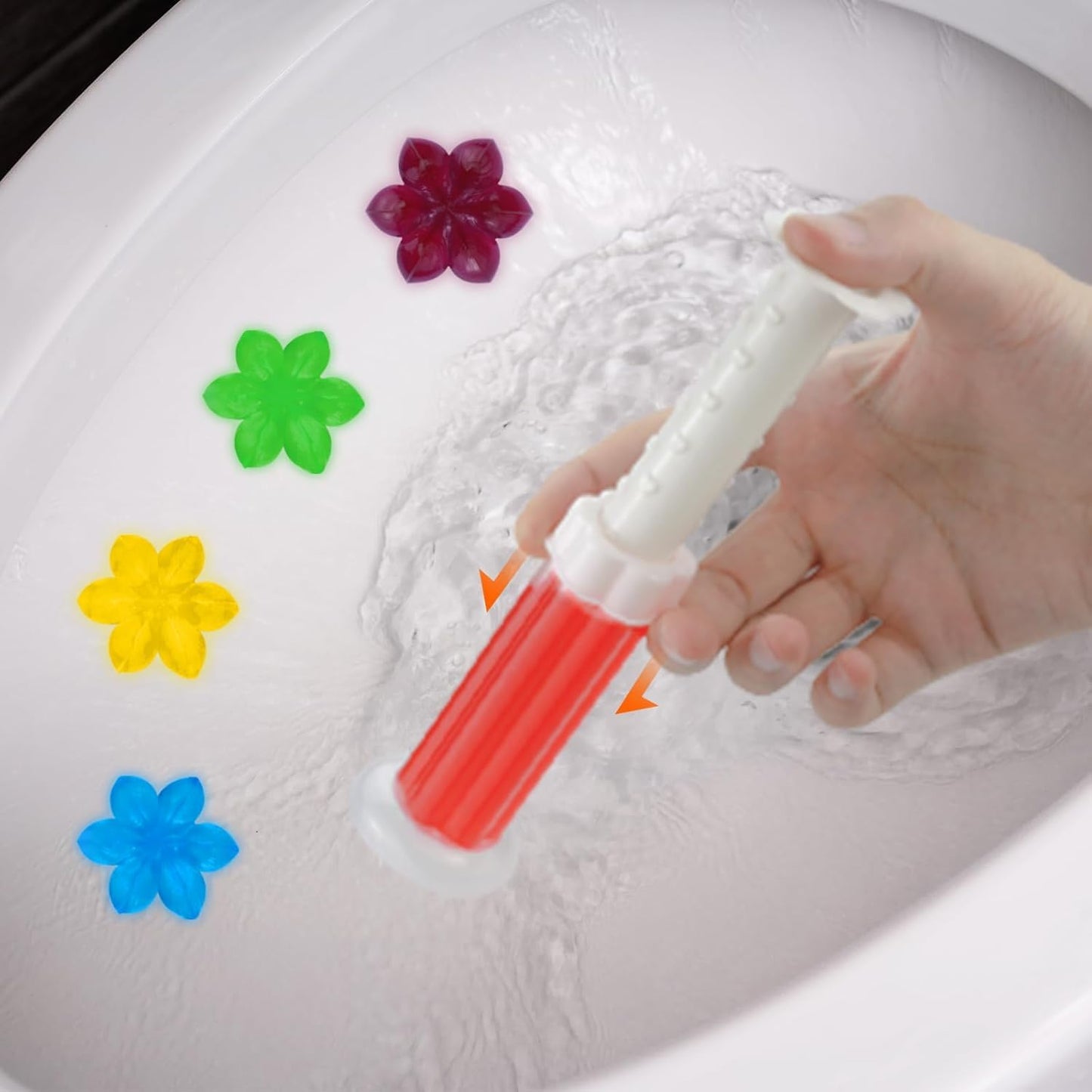 UK-0913 Fresh Flower Stamp Toilet Gels, Stops Limescales and Stains with Air Freshening Scent