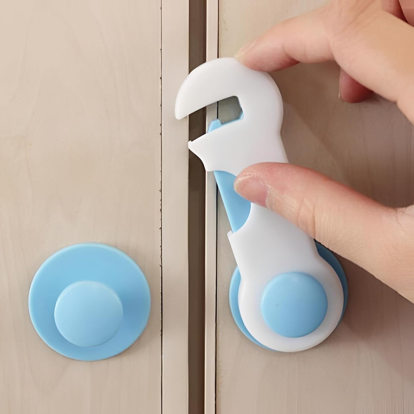 UK-0406 Child Safety Lock, Baby Proofing Adhesive Latch for Cabinets, Drawers and Doors | Non-Toxic, Multipurpose Protection for Toddlers and Infants