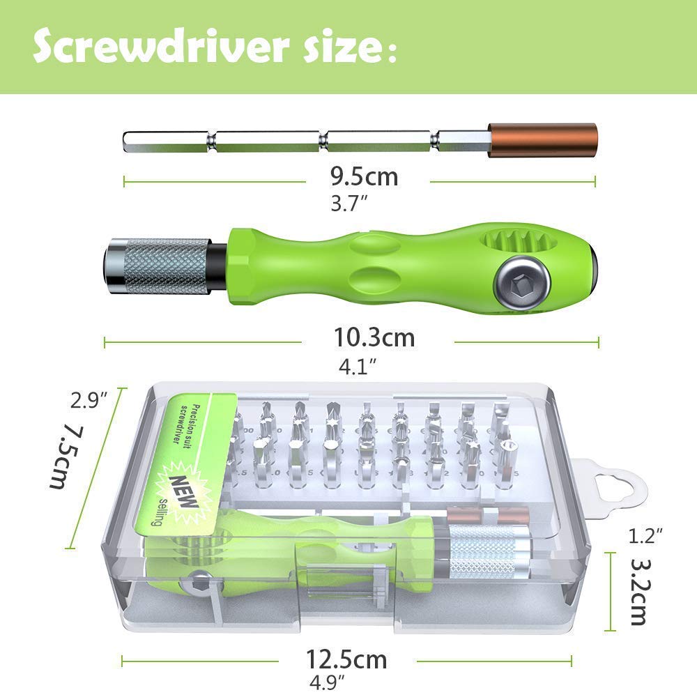 UK-0114 32 In 1 Mini Screwdriver Bits Set with Magnetic Flexible Extension Rod for Home Appliance, Laptop,Mobile