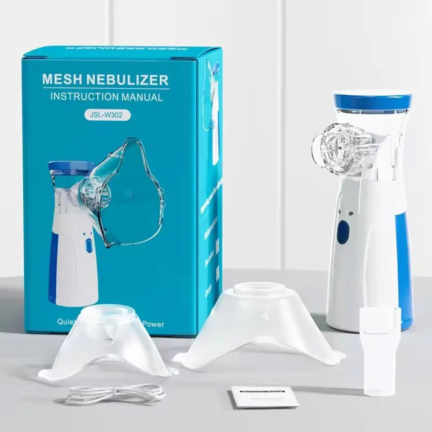 UK-0877 Mesh Nebulizer for Adults & Kids, Handheld Nebuliser Machine with 2 Masks, 1 Mouth piece & Usb, Cool Mist Inhailer for Cold & Cough, Breathing Problems