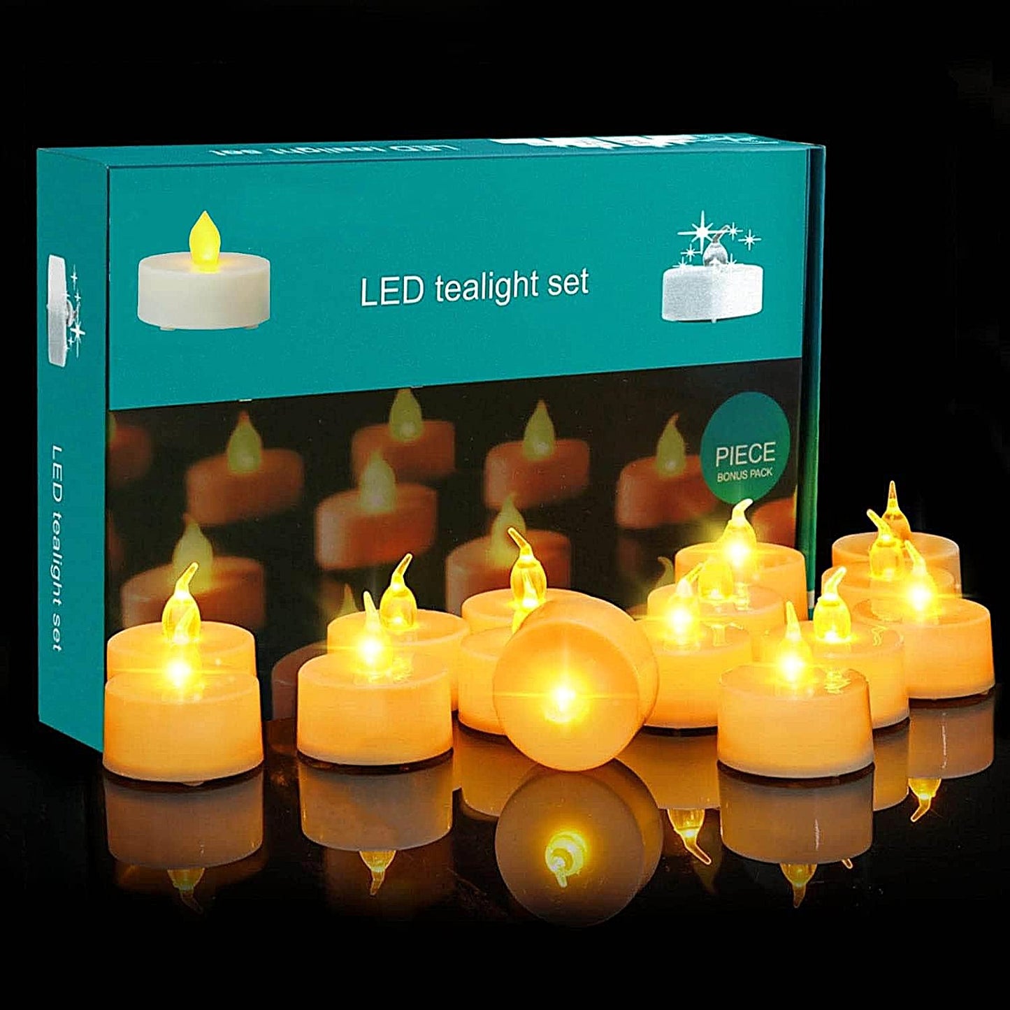 UK-1012 24 Pcs LED Tea Light Candles, Flameless, Smokeless LED Diyas, Decorative Acrylic Candle for Navratri Decoration, Home Decor, Diwali, Deepawali, Festival Gifting (Pack of 24)