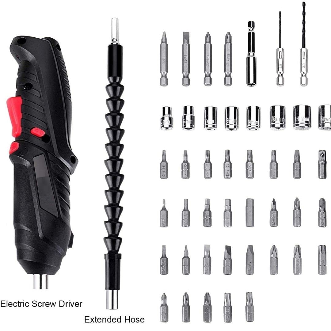 UK-0758 Portable Electric Screwdriver USB Rechargeable with 47 Tool Set for Drilling Repair cordless screwdriver rechargeable screwdriver small electric screwdriver