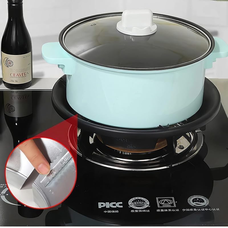 UK-0767 Black Gas Saver Pan Support Rings - Support for Indian Gas Stoves
