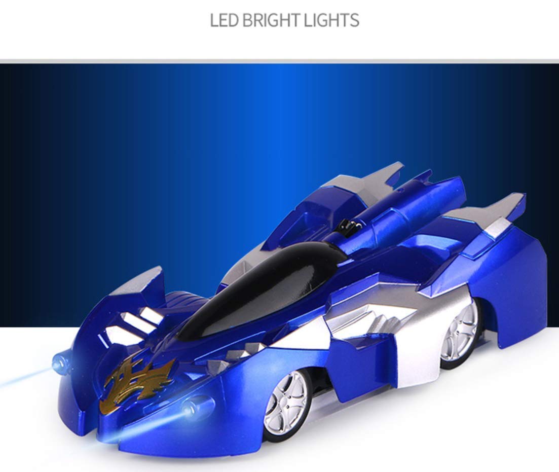 UK-1015 Wall Climb Remote Control Racing Car, Anti Gravity Ceiling Wall Floor Climb Car 2.4G 360 Rotating Stunt High Speed Rechargable Rc Toy with LED Lights