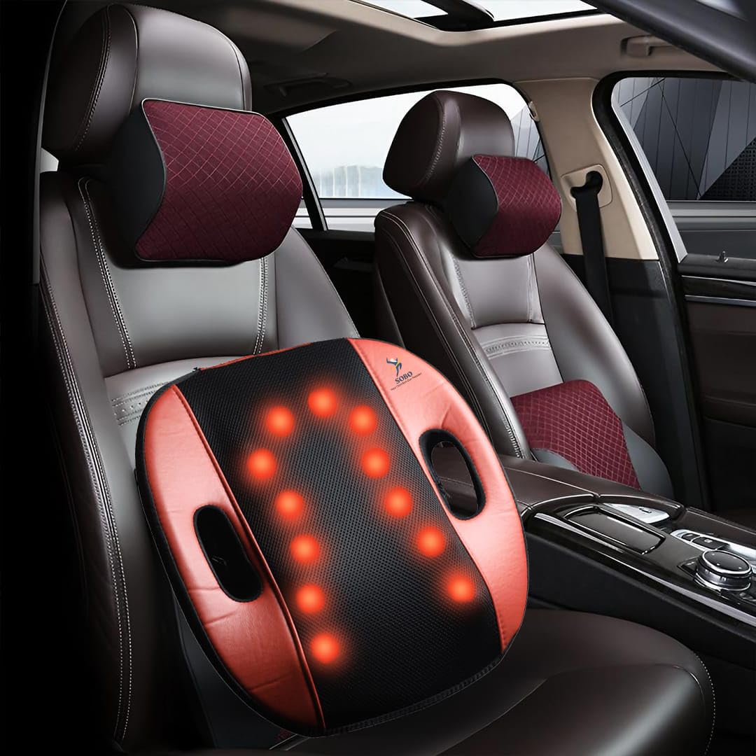 UK-0968 back massager cushion with heat function backpain cushion for chair electric back massager for pain relief roller for back massage