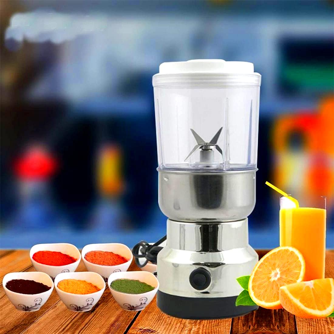 UK-0862 2 in 1 Nima Coffee Mixer Grinder Stainless Steel Multifunctional Grinder, Electric Grinder, Coffee Maker,Smash Machine for Coffee Beans, Household Electric Mixer Grinder