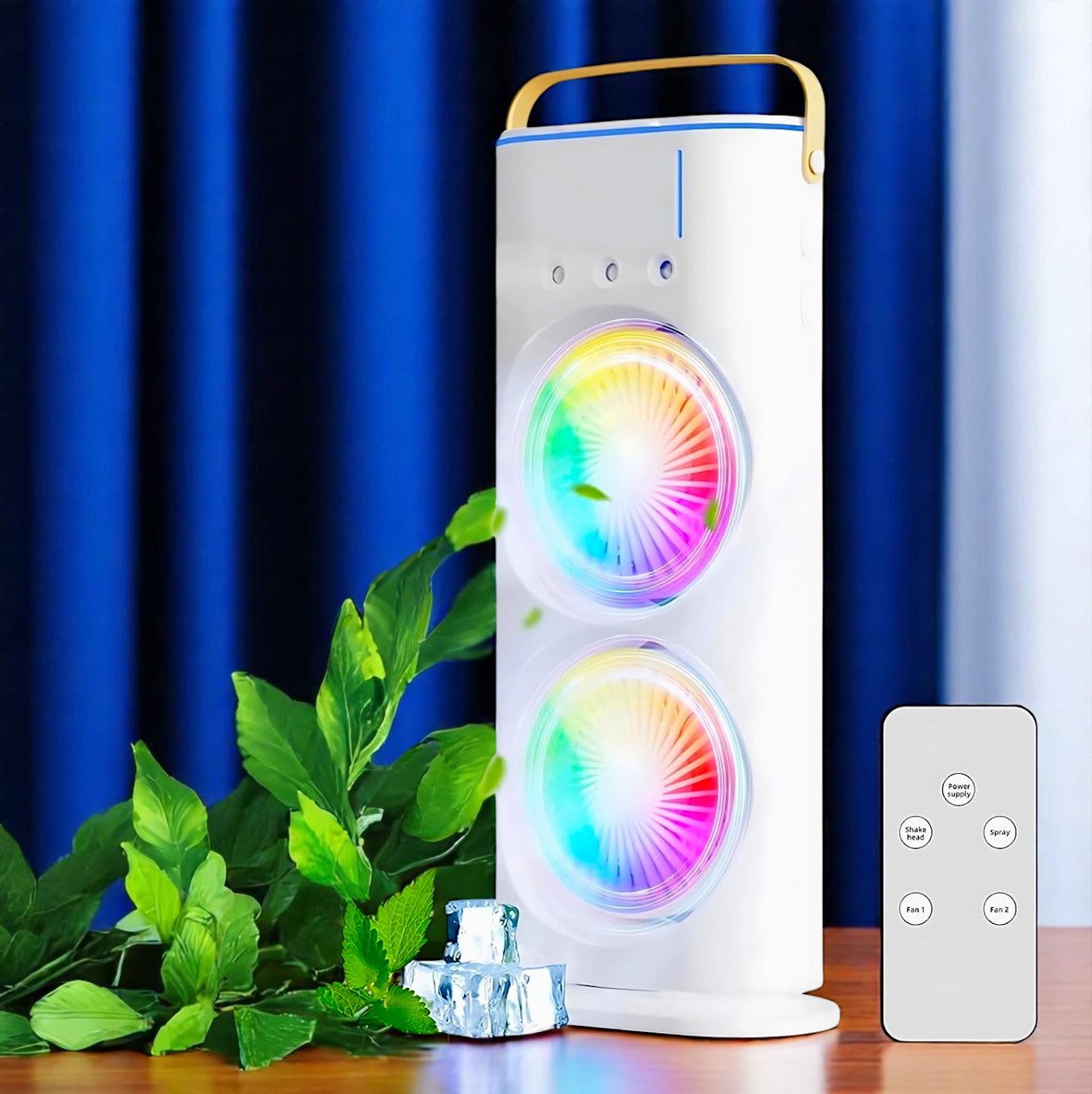 UK-0865 Air Misting Fan Portable Rechargeable Cooling Fan, Personal Air Conditioner, Evaporative Air Cooler for Room, Mister Portable Outdoor Cooling Fans that Blow Cold Air for Travel & More