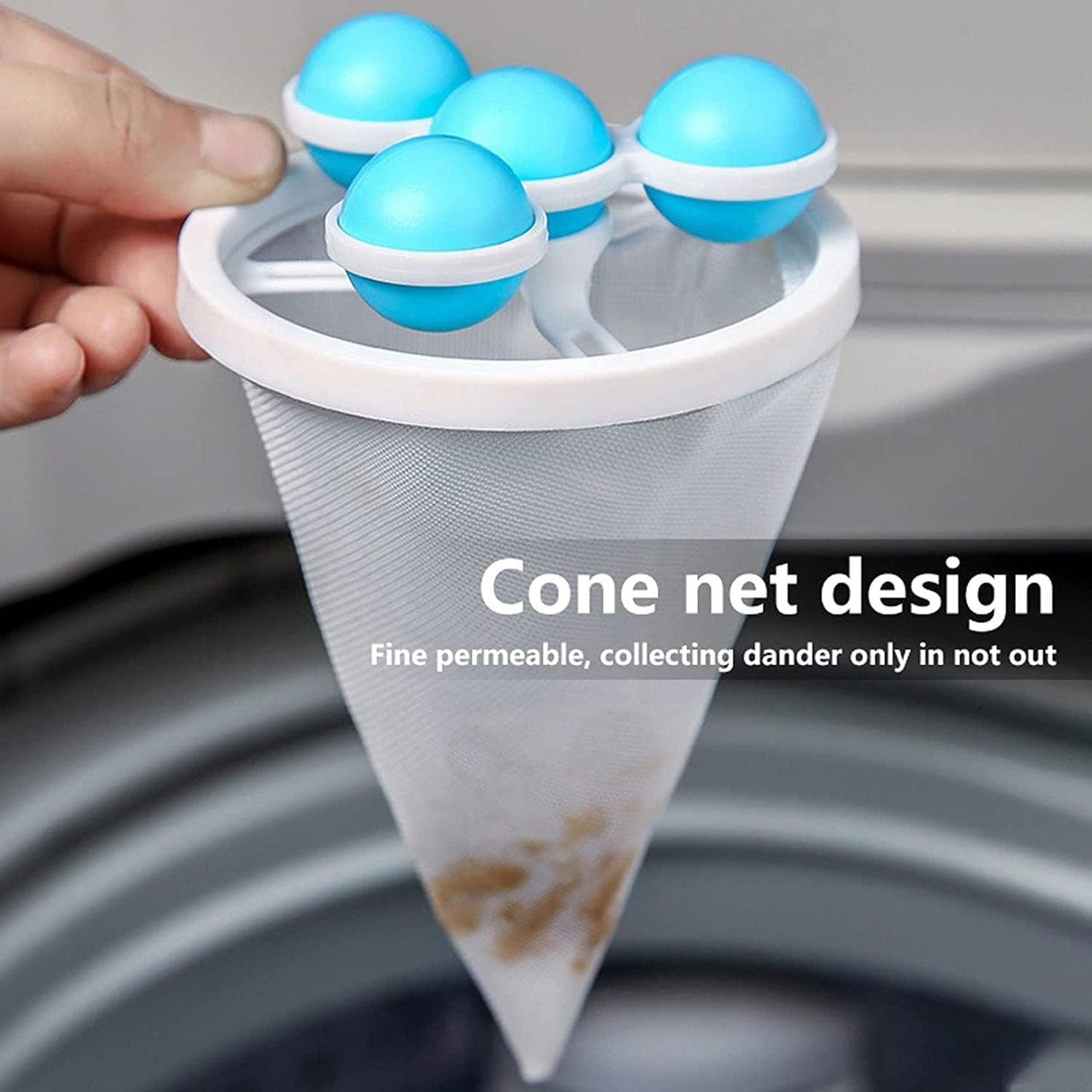 UK-0703 Washing Machine Floating Lint Mesh Bag Net Hair Filter Remover Net Pouch Hair Catcher Lint Catcher Laundry Ball Floating Pet Fur Lint Hair Catcher Household Reusable