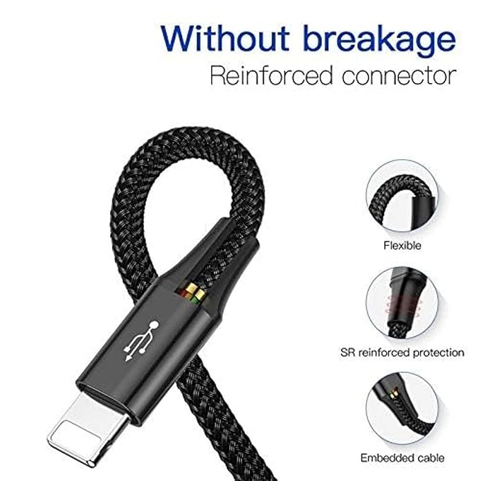 UK-0697 3-in-1 Super Fast Charging Cable 100w, Multifunctional Convenient Super Fast Charging Cable Nylon Braided Cord, 3-in-1 Silicone Zinc Alloy 3 Head Charging Cable