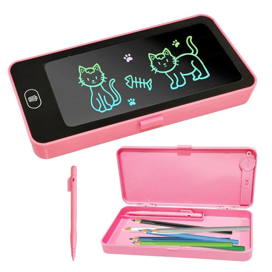 UK-0910 LCD Writing Tablet Pencil Case for Kids – 2 in 1 Digital Slate with E-Note Pad & Doodle Board, Educational Writing Toy and Pencil Box for School Kids