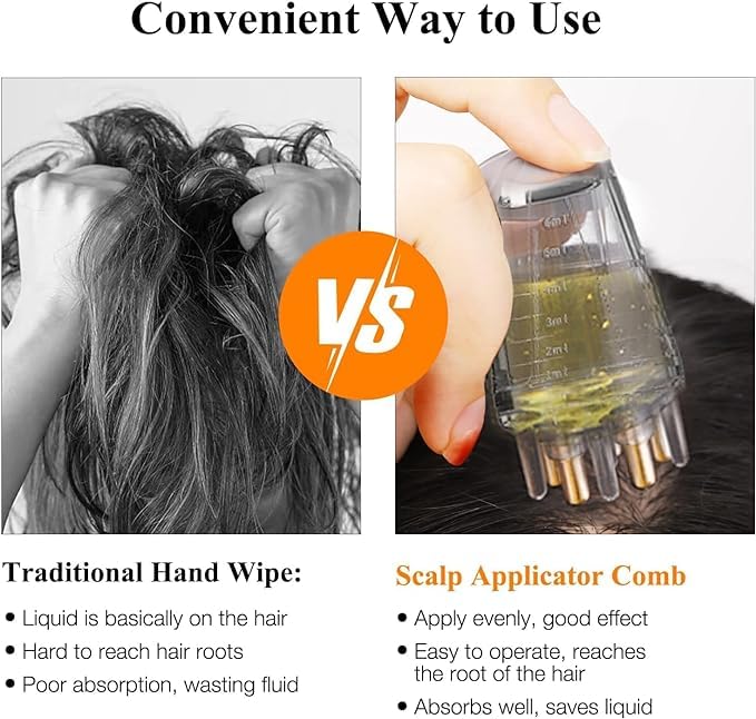 UK-0871 Hair Oil Applicator Comb, Smooth Root Comb Applicator Bottle For Scalp Oil, Anti Hair Loss Lotion Dispenser