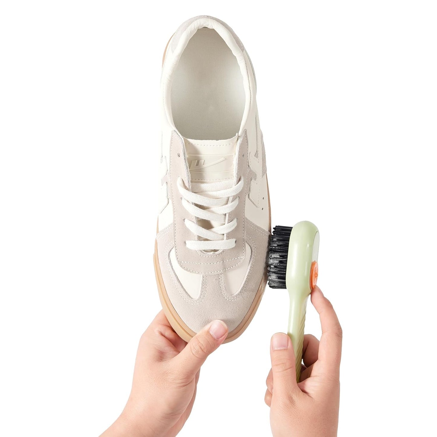 UK-0783 2 in 1 Shoe Cleaning Brush, Soap Dispensing Cleaning Brush with Handle Scrubbing, Reusable Washing Shoe Brush for Cleaning Clothes