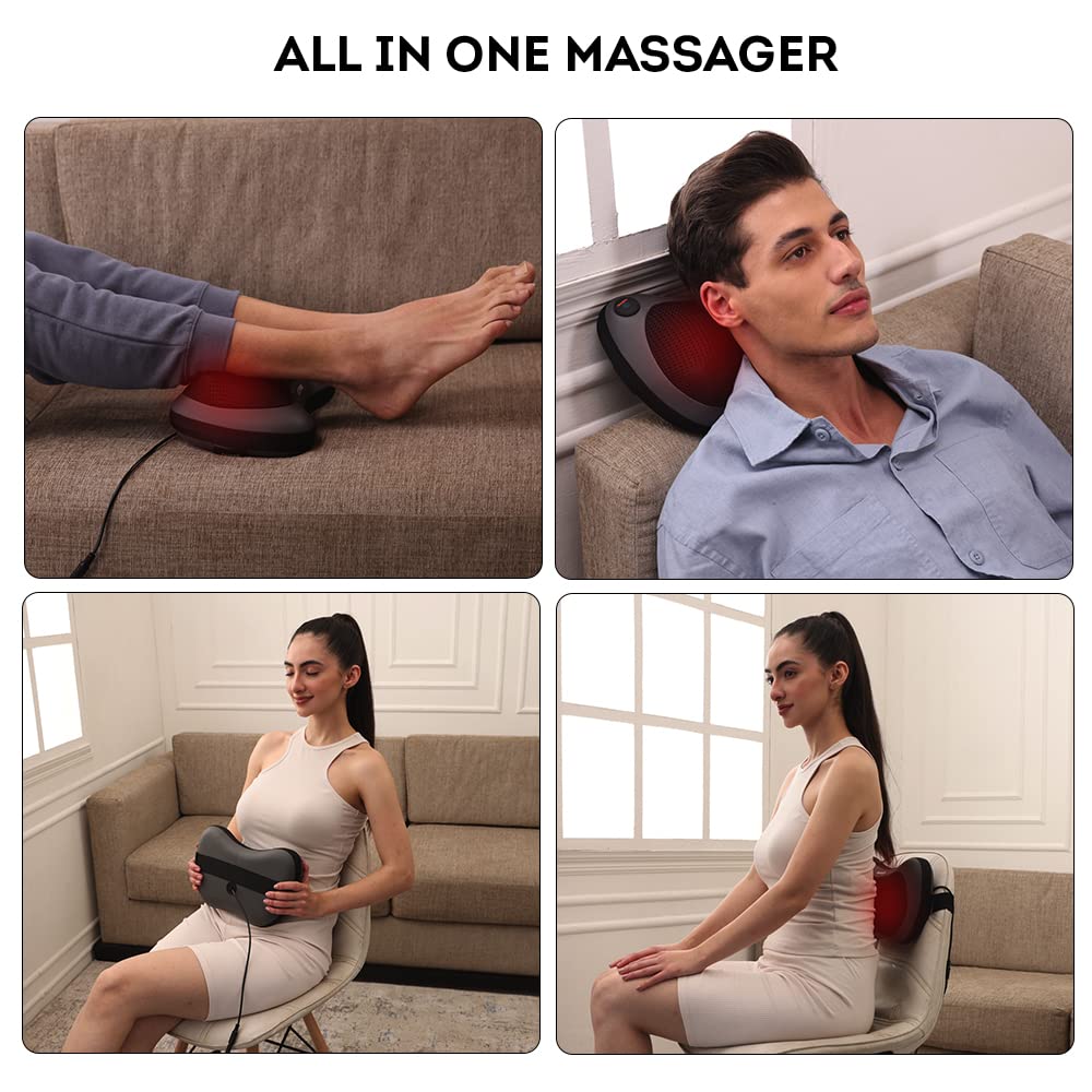 UK-0102 Body Massage Pillow neck massager cushion seat stress pain relief relax massage Car or Electronic Massage Pillow Massager 8 Ball Neck Shoulder Massager Back