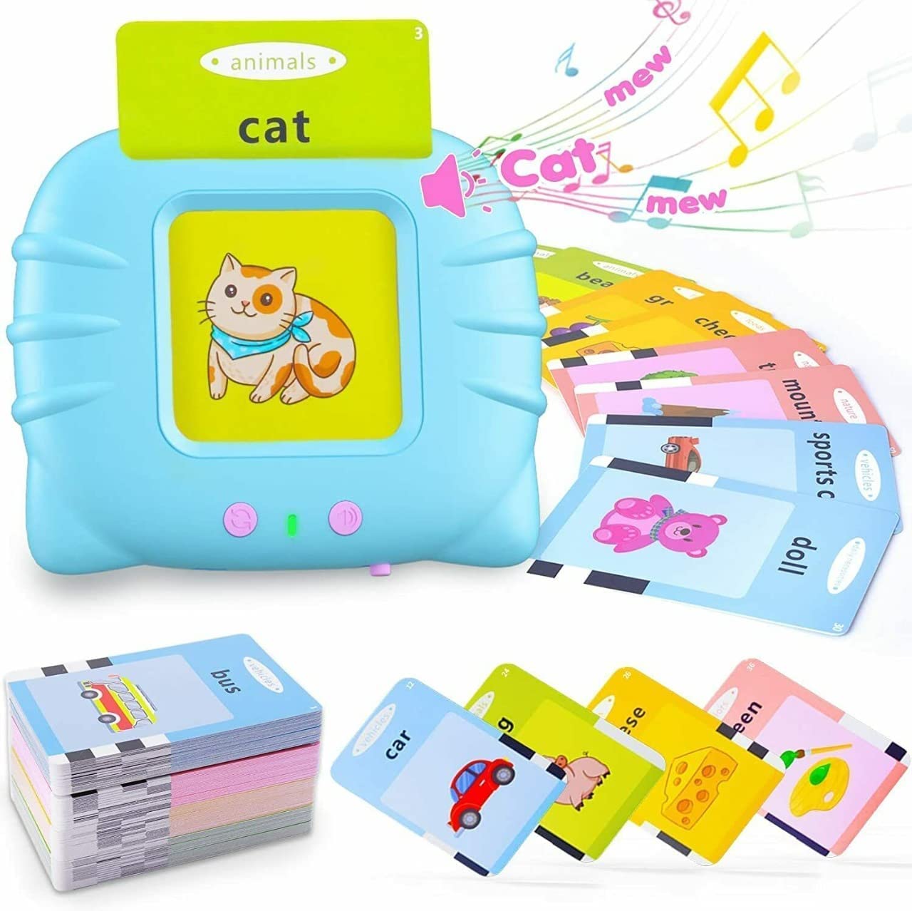 UK-0853 Talking Flash Card for Kids 112 Card Early Language 224 Words Education Learning Device for Kids Ages 1-6