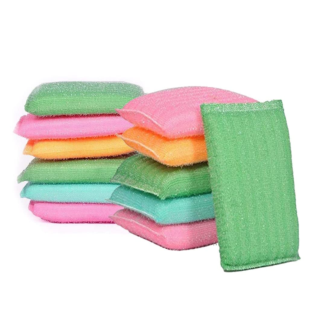 UK-0372 Scratch Proof Kitchen Utensil Scrubber PAD - Pack of 12 ( MULTICOLOR)
