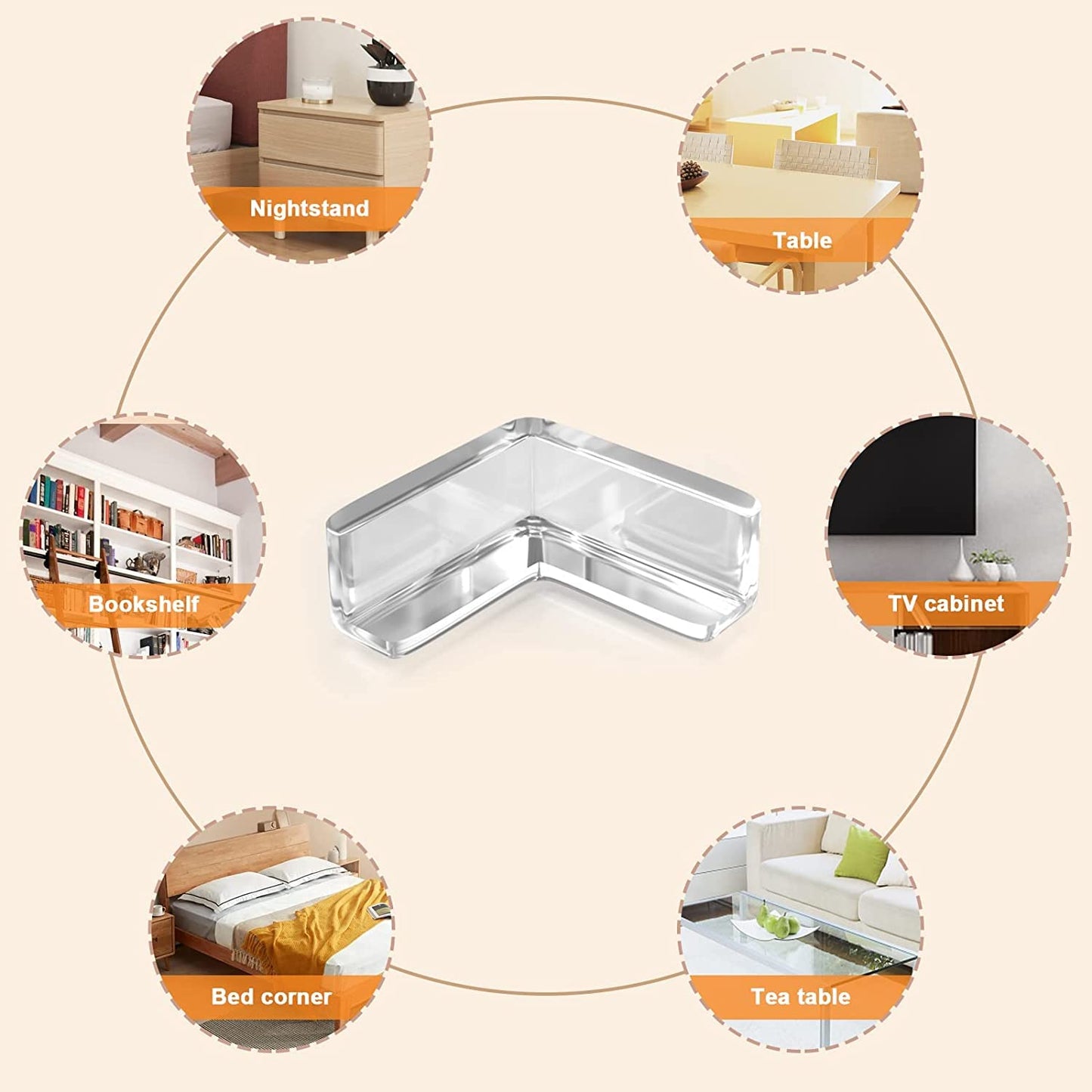 UK-0273 4-Pcs Edge Protector for Furniture Table Corner Guards for Sharp Edges Silicon Corner Protector