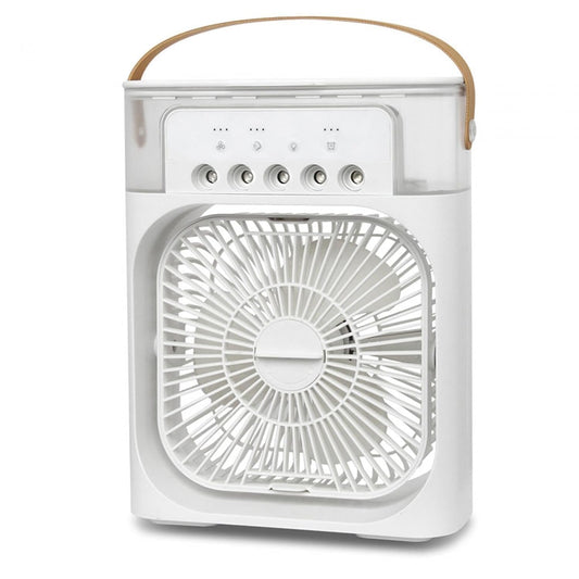 UK-0804 Portable Ice Fan Air Cooler With water For Frost Cube Fan, 3 In 1 Mist Mini Evaporative Cooling Fan with LED, Timer, 3 Wind Speeds 3 Spray Modes for Home Office Bedroom Table and Desktop