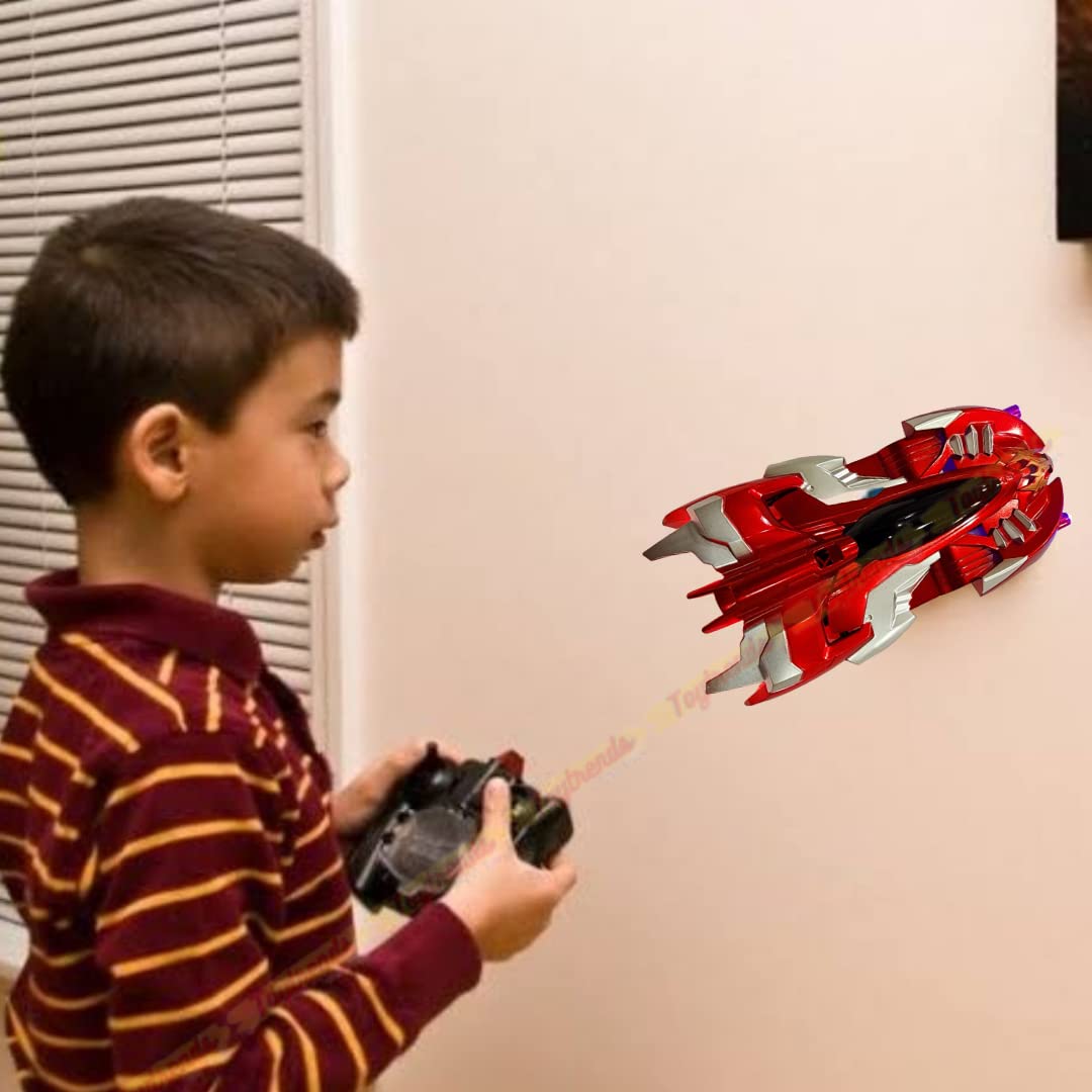 UK-1015 Wall Climb Remote Control Racing Car, Anti Gravity Ceiling Wall Floor Climb Car 2.4G 360 Rotating Stunt High Speed Rechargable Rc Toy with LED Lights