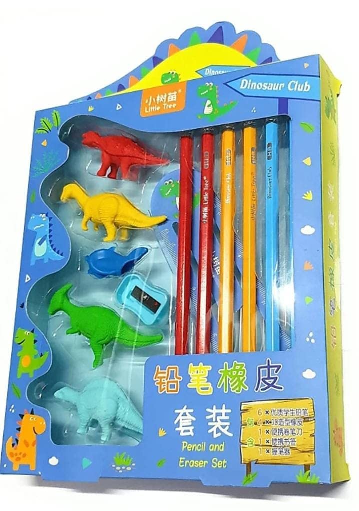 UK-0571 Dinosaur Pencil Box for Girls/Unicorn Colours for Kids/Unicorn Stationary Set/Pencils erasers Scale