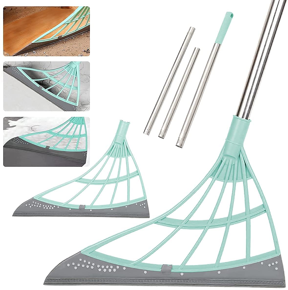 UK-0710 Magic Broom Wipe Squeeze Silicone Mop,Multifunction Magic Broom, Bathroom Wiper Broom, Multi Magic Wiper Window and Floor Cleaner
