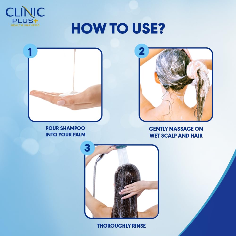 Clinic Plus Shampo With Milk Proteins & Multivitamins for Healthy and Long Hair - Strengthening Shampoo for Hair Growth