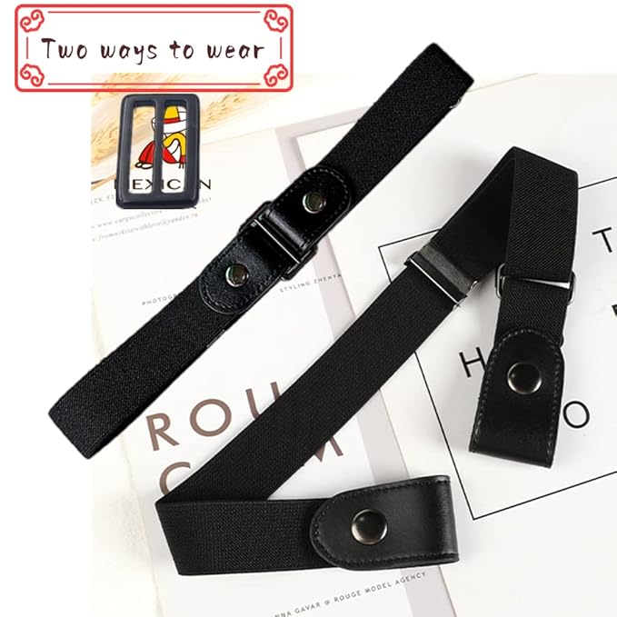 UK-0872 Buckle-Free Elastic Waist Belt for Women - Adjustable Invisible Waist Belt for Jeans, Dresses & Pants