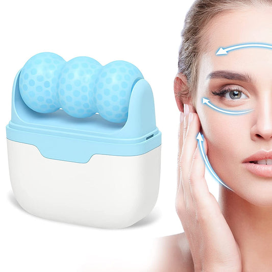UK-0844 2 in 1 Upgraded Ice Roller For Face and Eyes, Neck and Body | For Puffy Eyes, Pimple | Easy to Use and Carry | Unbreakable and Reusable | Glowing and Clear Skin, Women Gift
