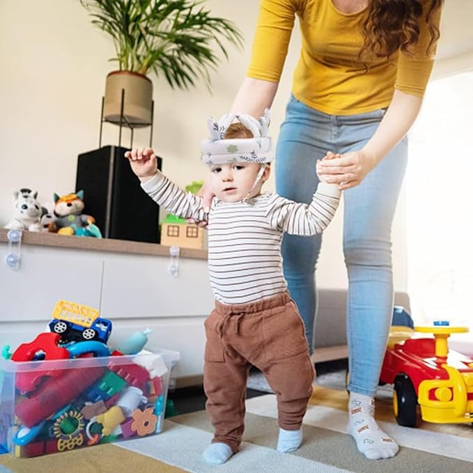 UK-0117 Baby Head Protector for Safety - Adjustable Safety Helmet 6m to 3y Kids, Soft Head Cushion Protective Running Walking Crawling Safety Helmet