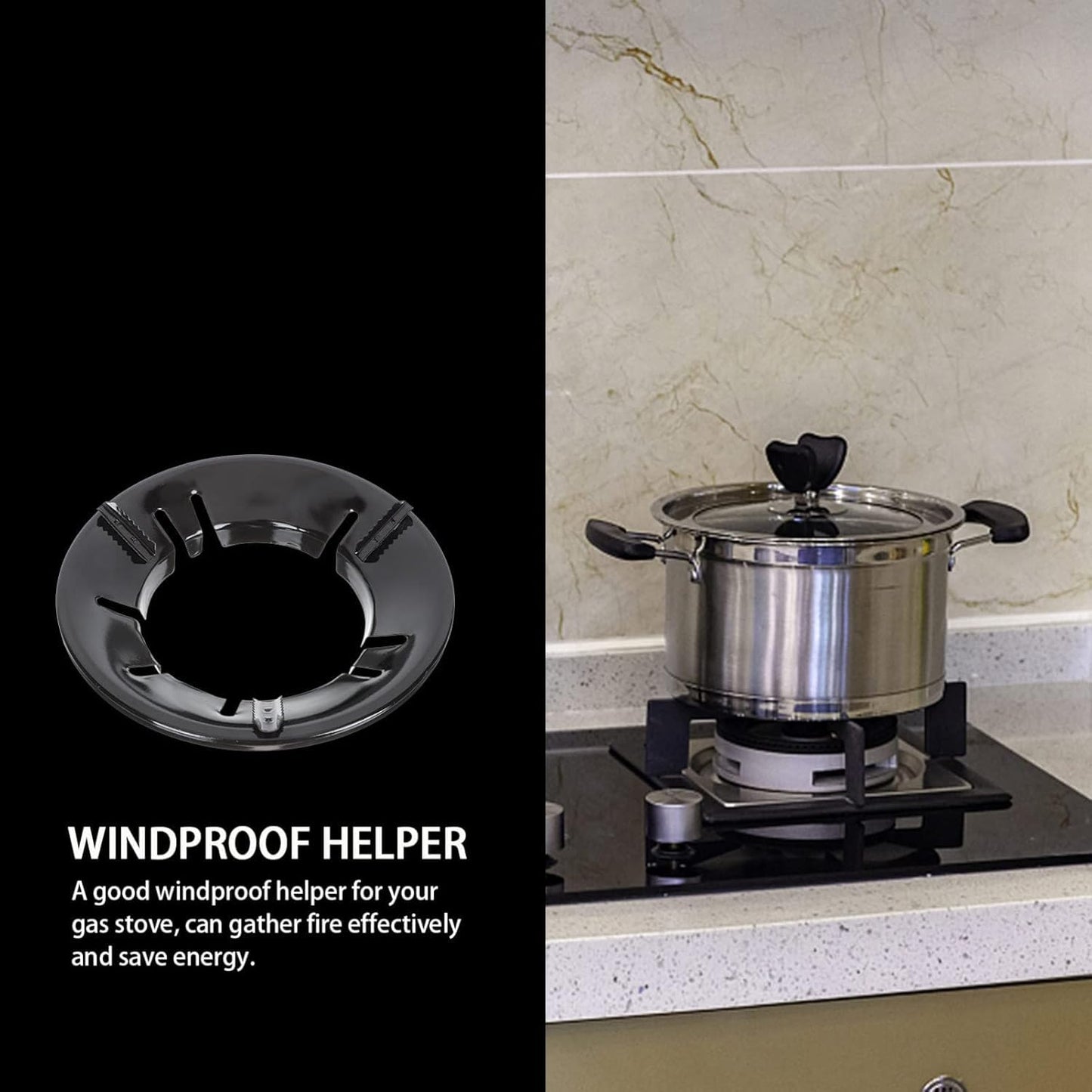 UK-0767 Black Gas Saver Pan Support Rings - Support for Indian Gas Stoves