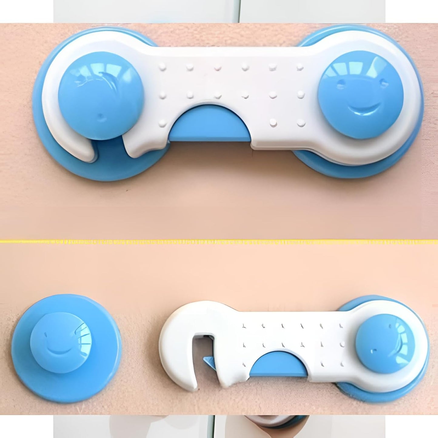 UK-0406 Child Safety Lock, Baby Proofing Adhesive Latch for Cabinets, Drawers and Doors | Non-Toxic, Multipurpose Protection for Toddlers and Infants