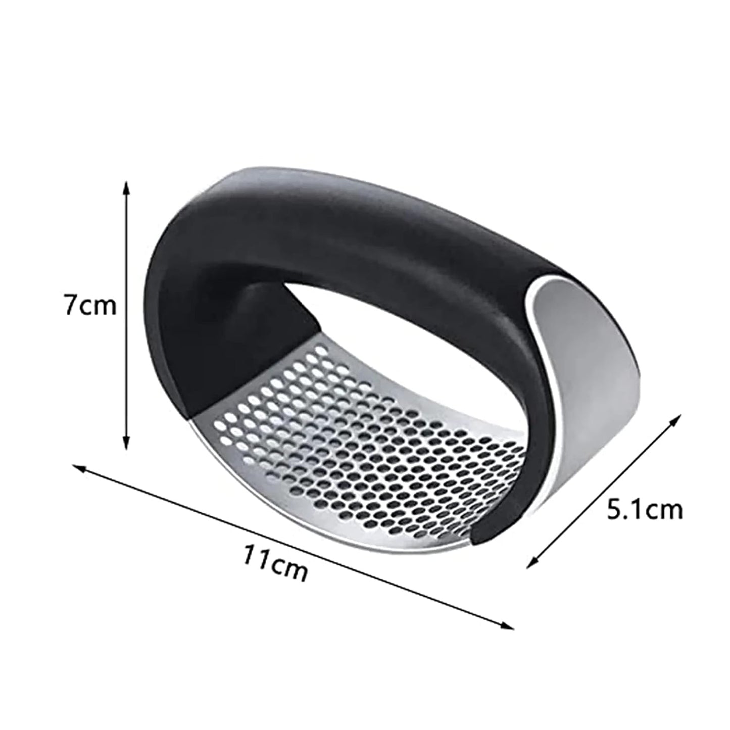 UK-0152 Garlic Presser Squeeze Press Crusher Stainless Steel Kitchen Tools, Quick Handy Ginger Garlic Crusher