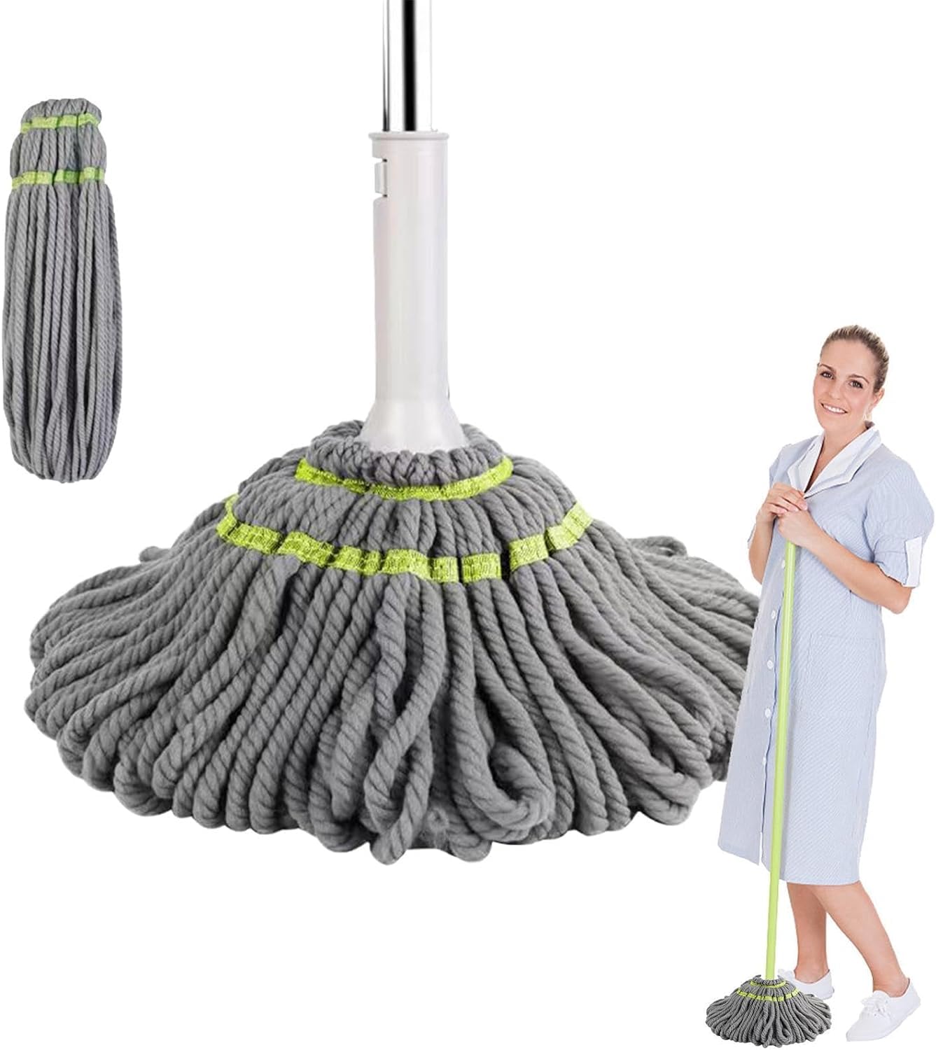 UK-0790 Self Wringing Squeeze Twist Mop | Microfiber Floor Cleaning Dust Mop with Extendable Stainless Steel Handle | for Home & Office Cleaning