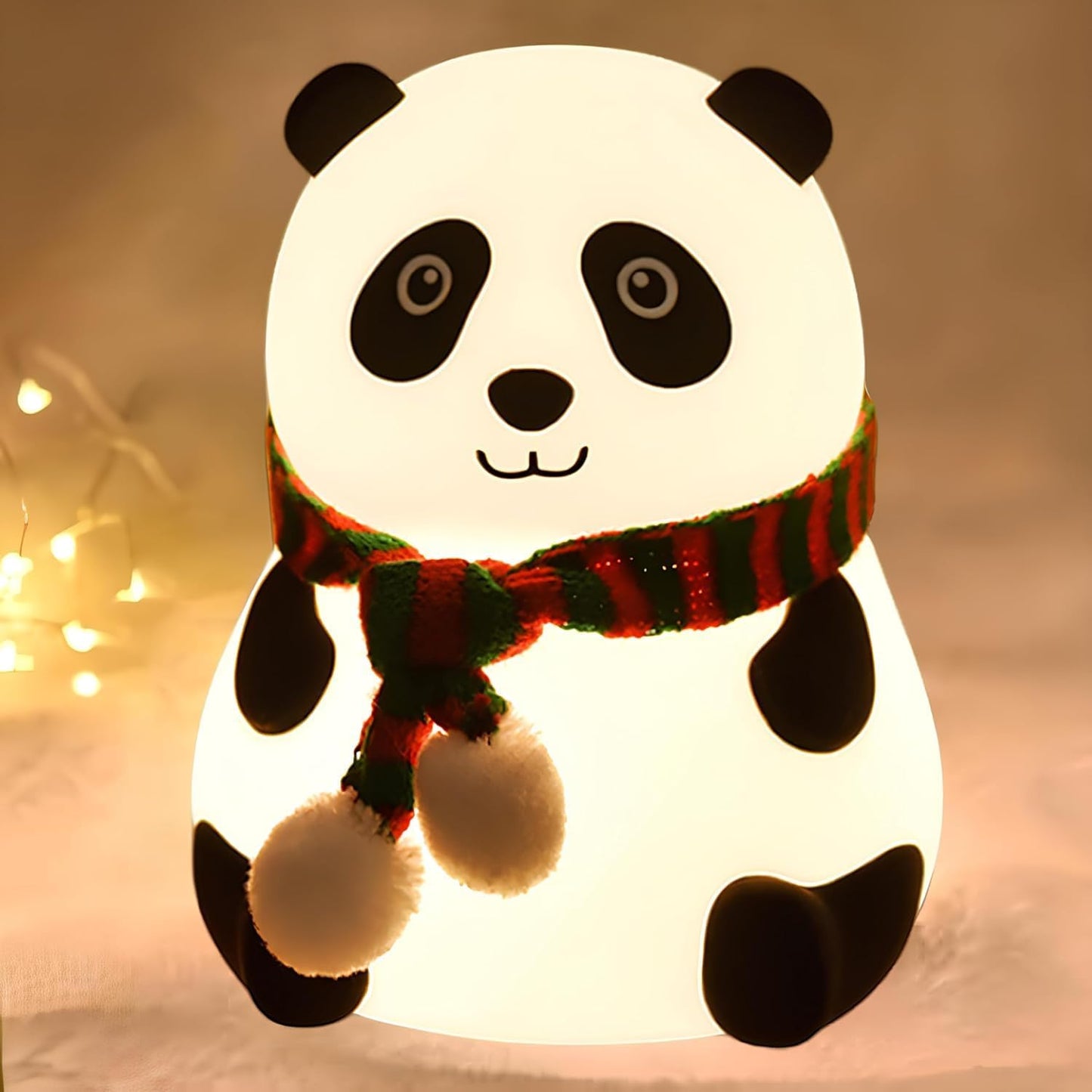 UK-0944 Panda Lamp, Panda Gifts, Panda Touch Silicone Lamp, Birthday Gift for Girls and Boys, Panda Light Lamp, Kids Night Light, Silicone Lamp, Rechargeable - Close Eye, Multicolor