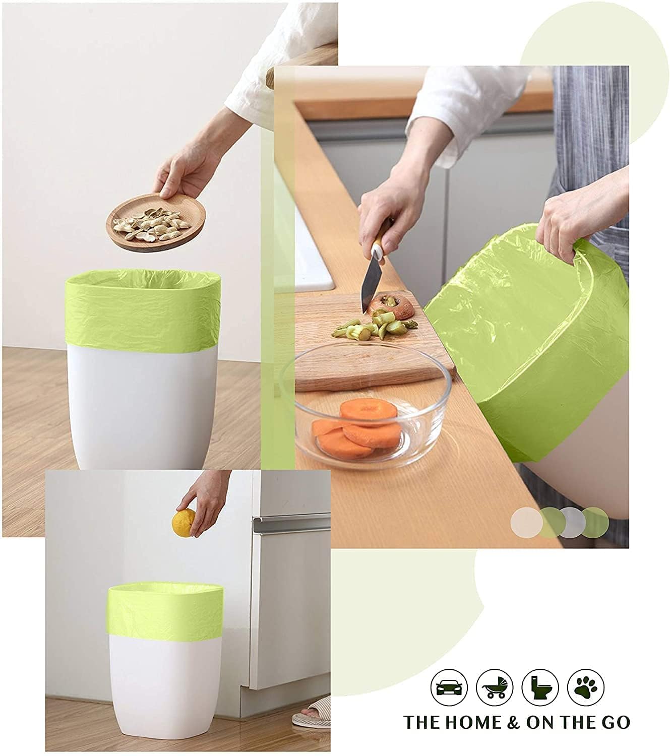 UK-0126 Garbage Bags For Dustbin | Trash Bags For Home/Office & Kitchen | Virgin Raw Material, Green, 19X21 Inch