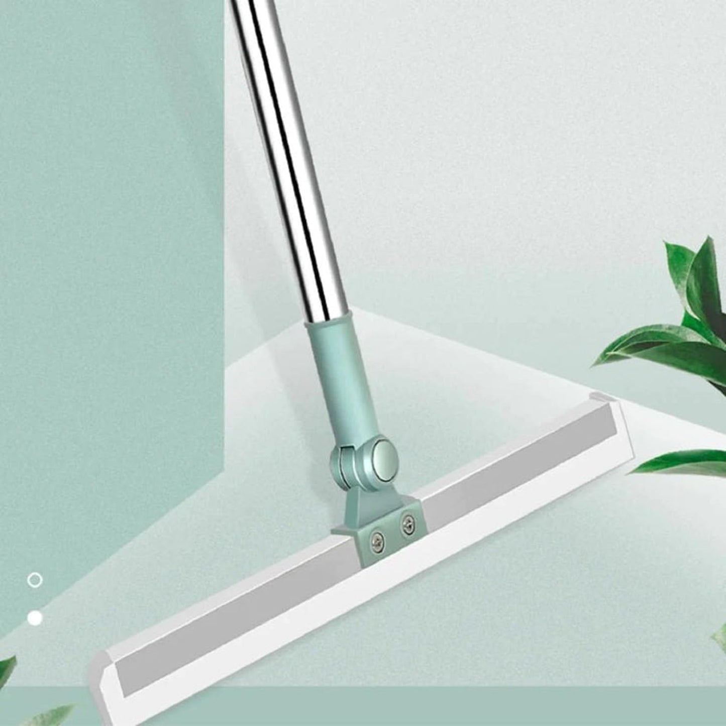 UK-0748 Bathroom Cleaning Wiper, Slim Floor Squeegee Mop with Telescopic Handle for Bathroom, Tiles, and Floor Scrubbing, 360° Rotating Silicone Wiper