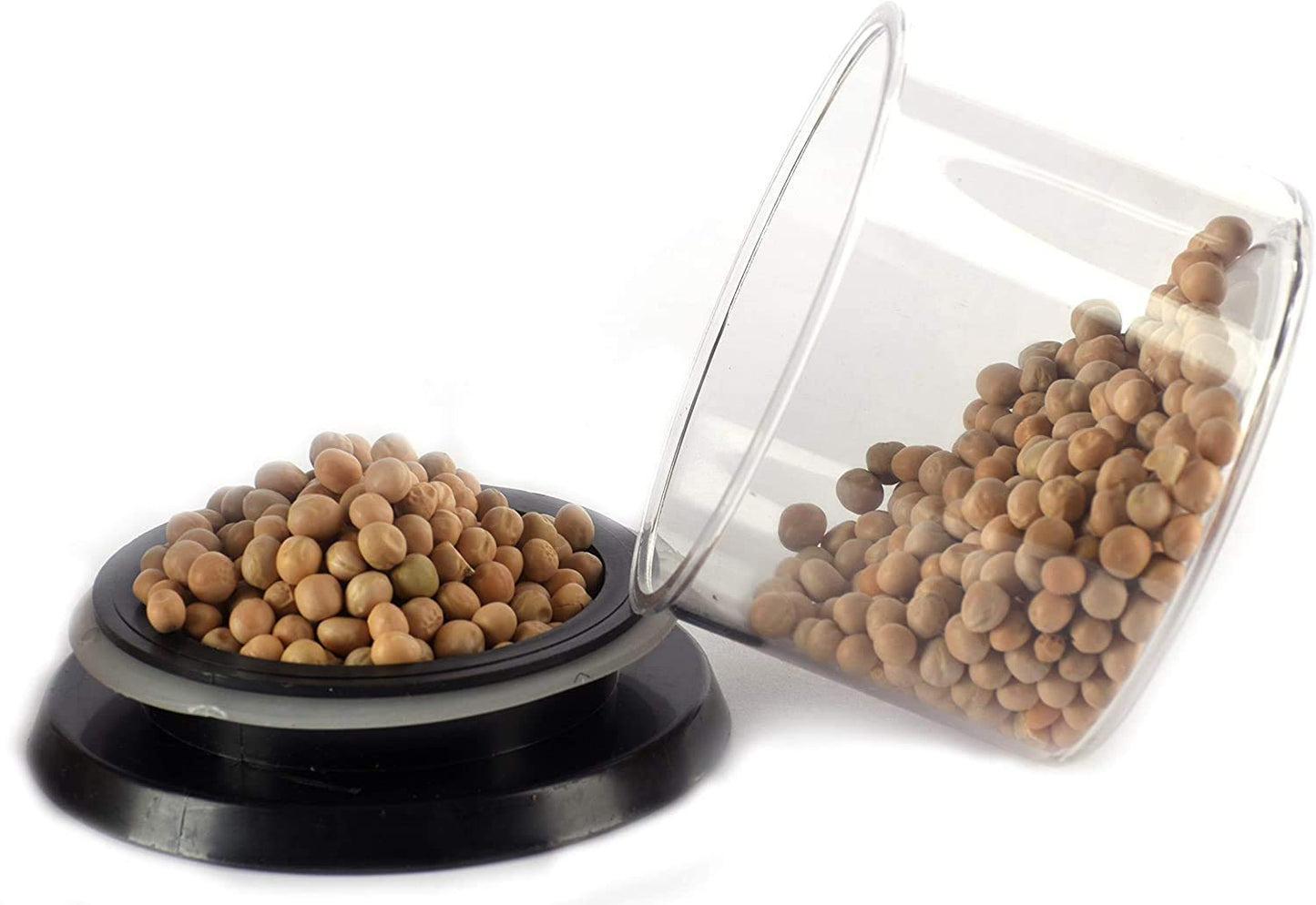 UK-0762 Airtight Canister Set Food Grade BPA free Transparent Canisters Multipurpose Jar for Grocery, Snacks, Nuts, Rice, Flour, Food Grain, Kitchen Storage Container Jar, 600ML (2PCS)